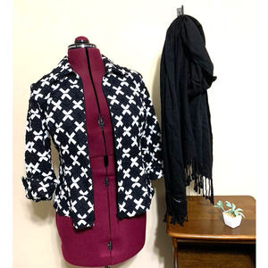 RAFAEL "X" Zip Up Jacket Black & White Size 8